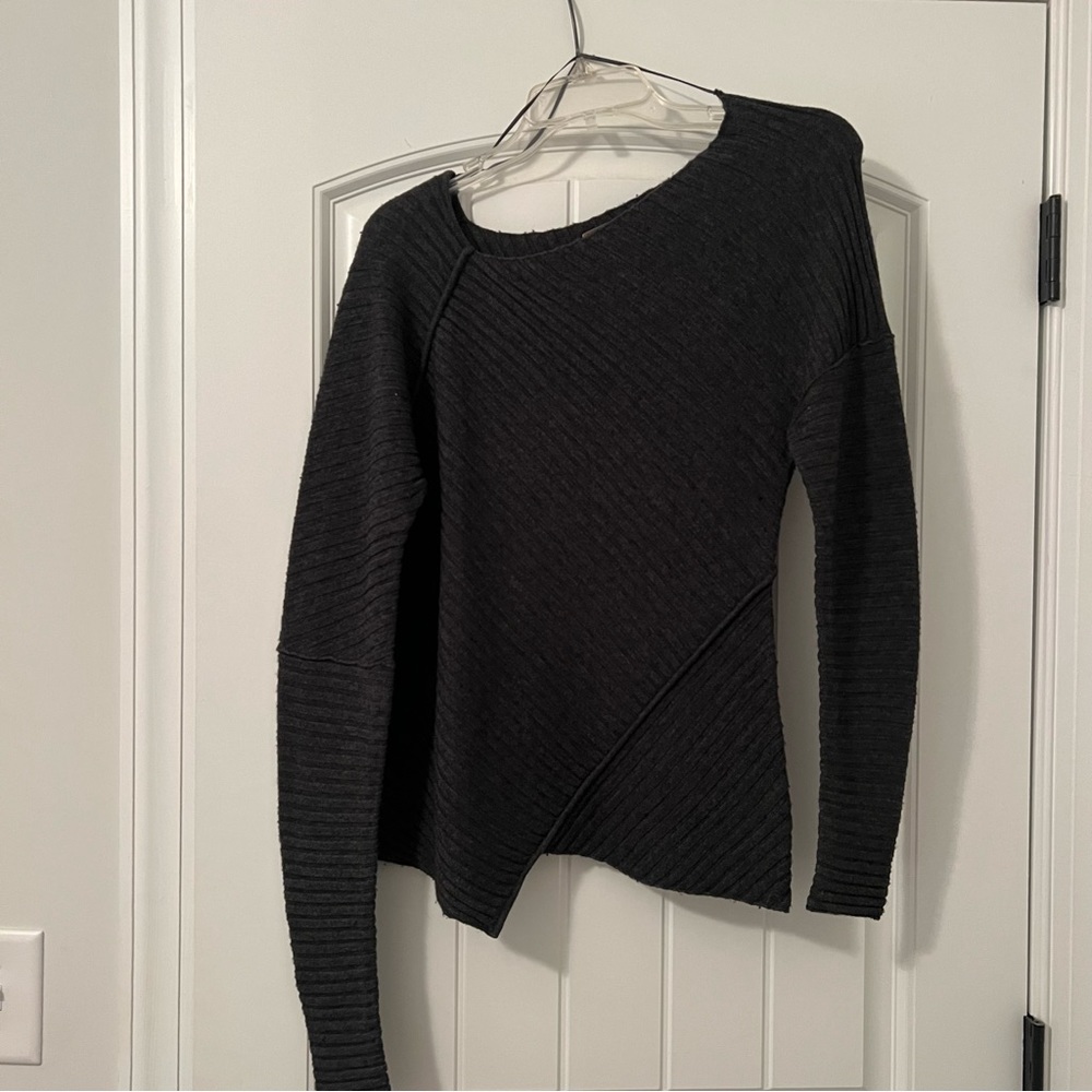 Asymmetrical Free People Charcoal Sweater
